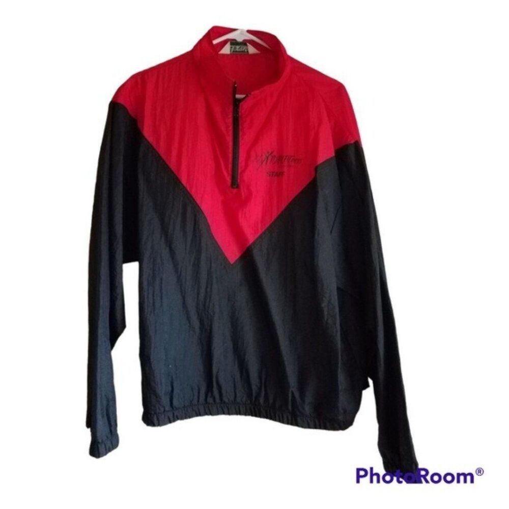 Augusta Red and Black Windbreaker Longsleeve Shirt Size Large
